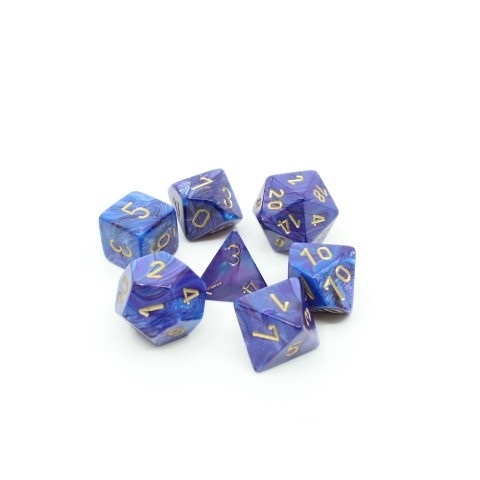 Purple with Gold Lustrous Dice Set - Rollespilsterninger - Chessex